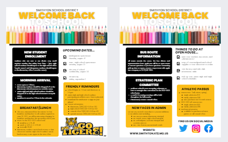 Click for Back to School Newsletter