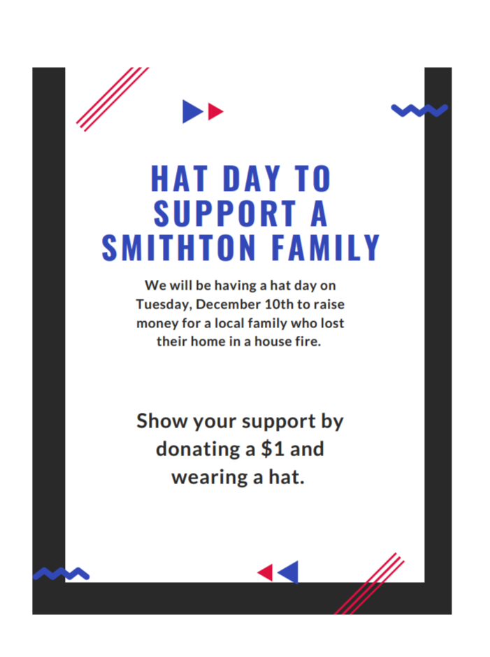 PreK-12 Hat Day to Support a Smithton Family
