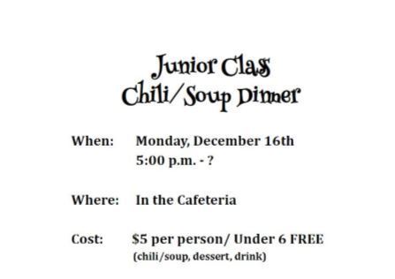 Junior Class Chili/Soup Dinner